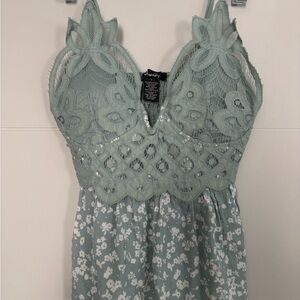 Justify Sage Green Lace Tank Top